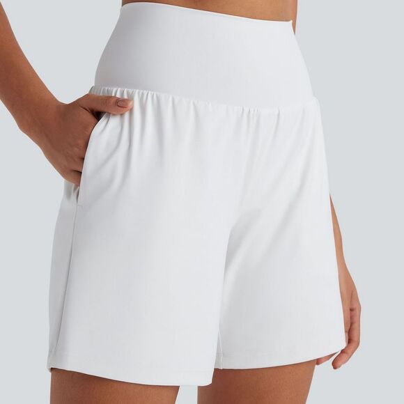 HALARA Pants - Halara SoftlyZero Airy Super High Waist 2-in-1 Cool Touch 7" Yoga Shorts White M